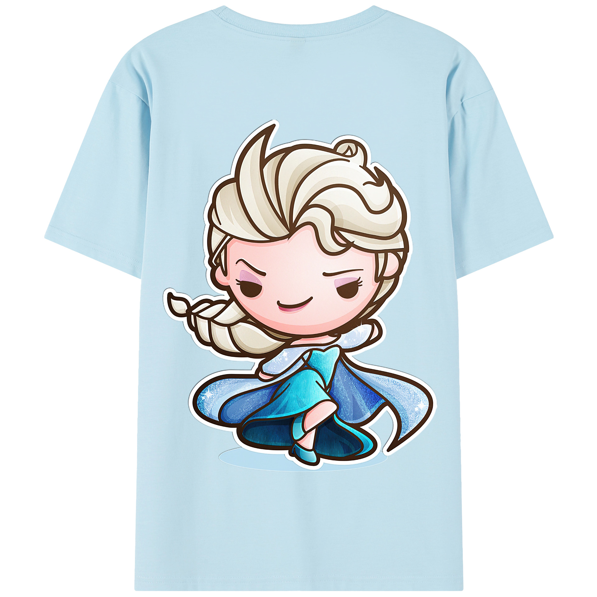 （画像用） アナと雪の女王 アンナ エルサ Frozen Anna Elsa 綿100％半袖Tシャツ（背面プリント）